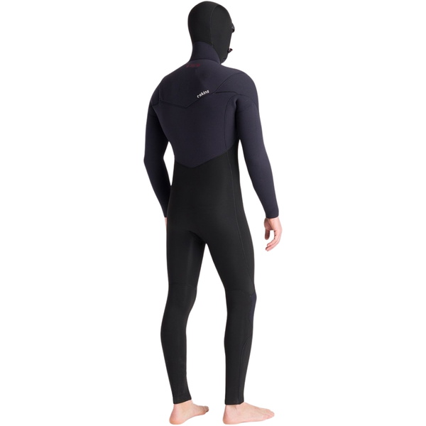 2025 C-Skins Mens NuWave ReWired 6/5mm Chest Zip Hooded Wetsuit C-NRW65MH - Black / Black x / Rust